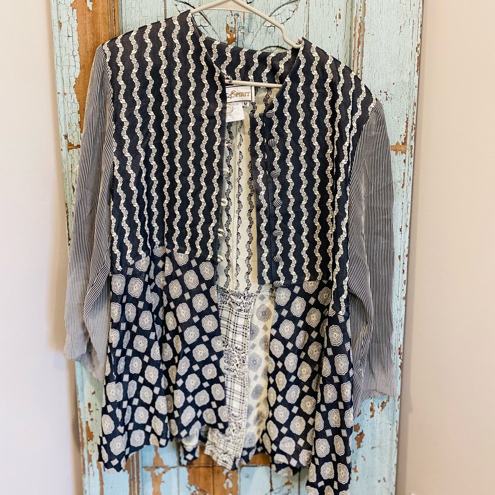 Vintage top/jacket, navy blue, Size M